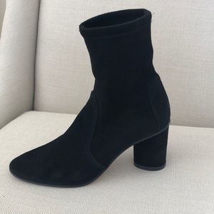 Black suede ankle boots from Stuart Weitzman